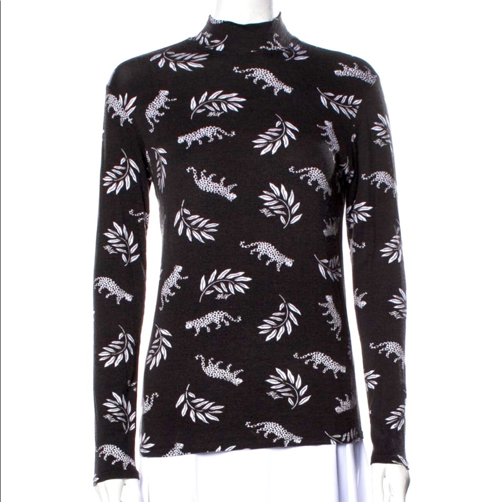 HVN printed turtleneck sweater